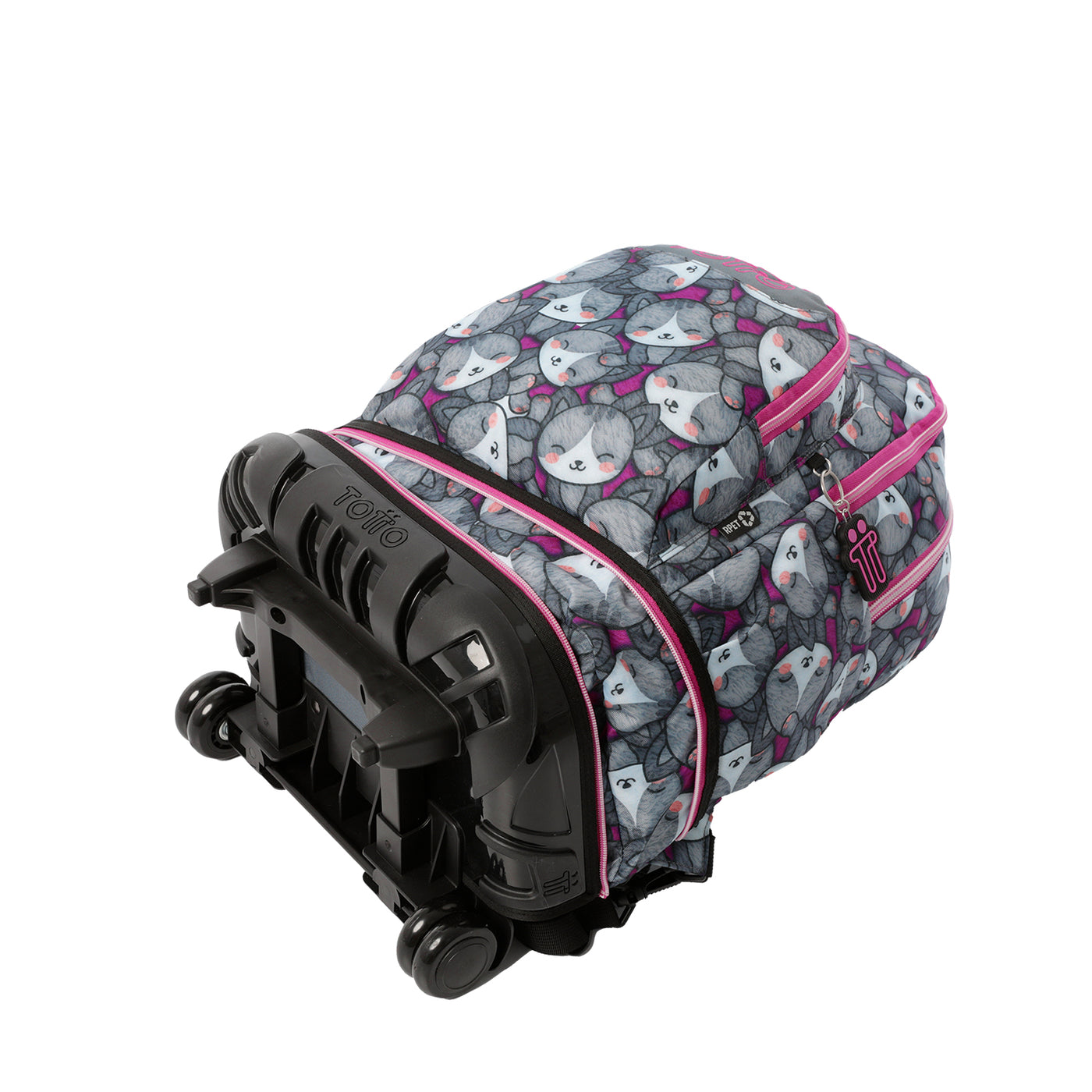 Mochila escolar ruedas desmontable Totto Tiza - Kitten Rose