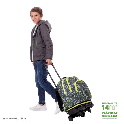 Mochila escolar ruedas desmontable Totto Tiza - Texgrunge