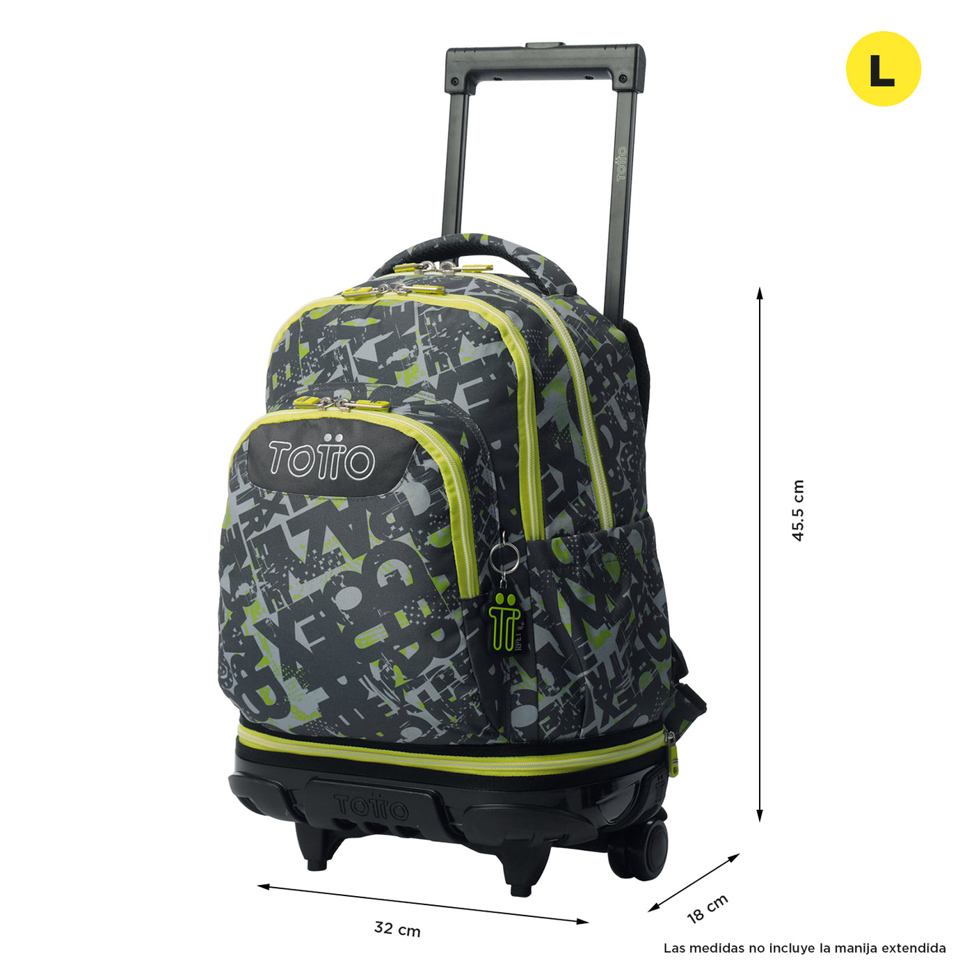 Mochila escolar ruedas desmontable Totto Tiza - Texgrunge