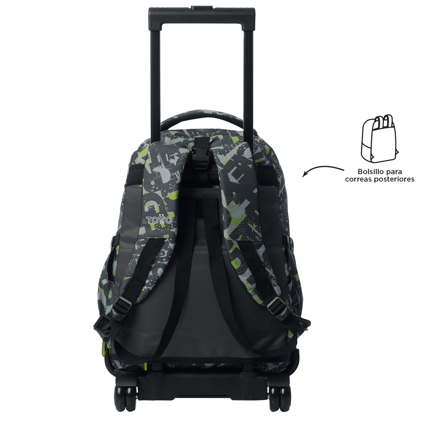 Mochila escolar ruedas desmontable Totto Tiza - Texgrunge