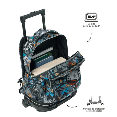 Mochila escolar ruedas desmontable Totto Tiza - Okubo