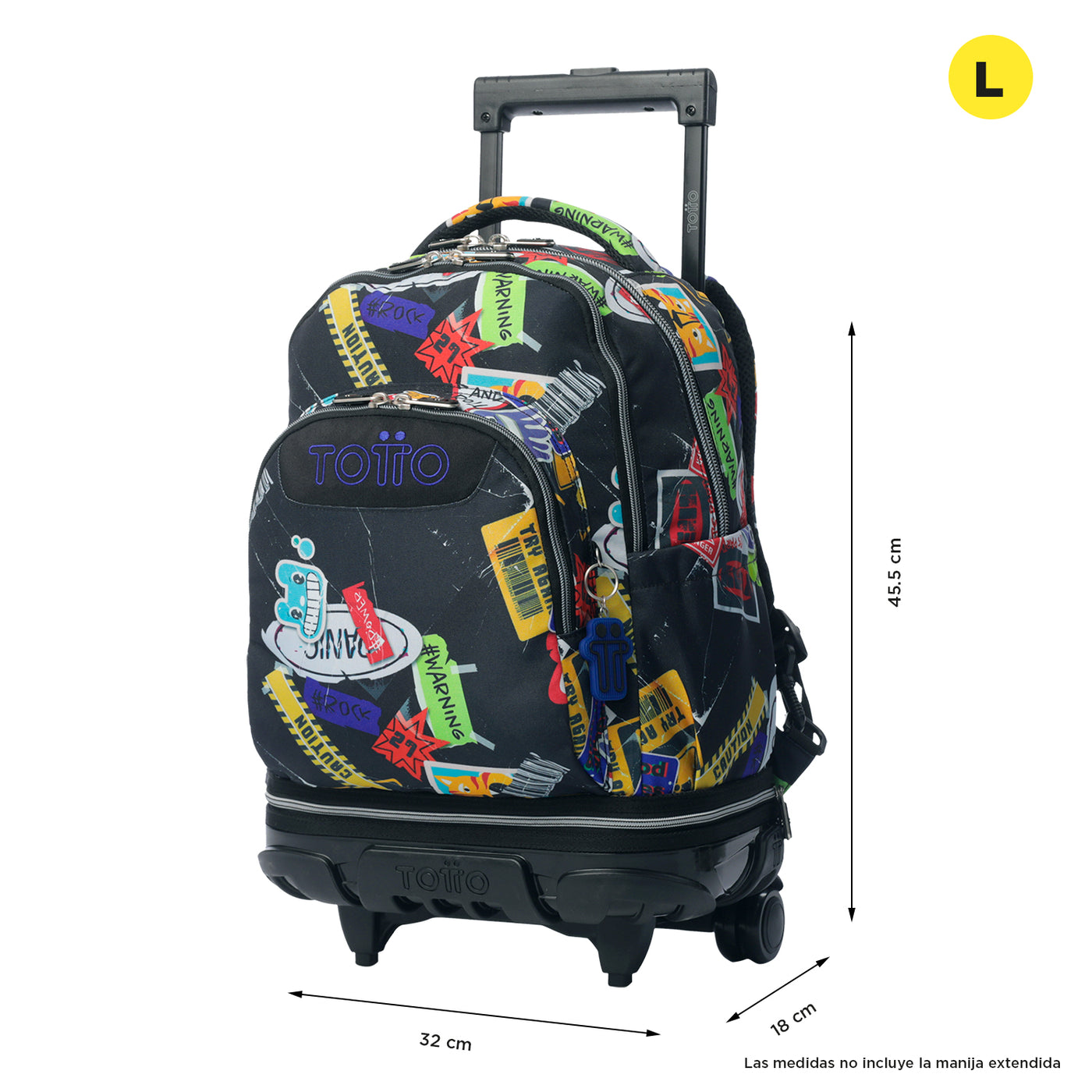 Mochila escolar ruedas desmontable Totto Tiza - Sticky