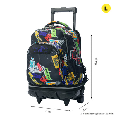 Mochila escolar ruedas desmontable Totto Tiza - Sticky