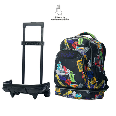 Mochila escolar ruedas desmontable Totto Tiza - Sticky