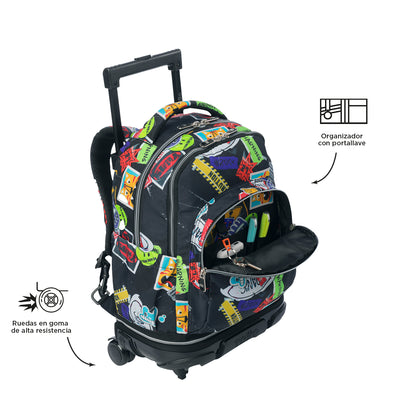 Mochila escolar ruedas desmontable Totto Tiza - Sticky