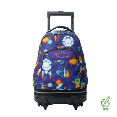 Mochila escolar ruedas desmontable Totto Tiza - Space Blue