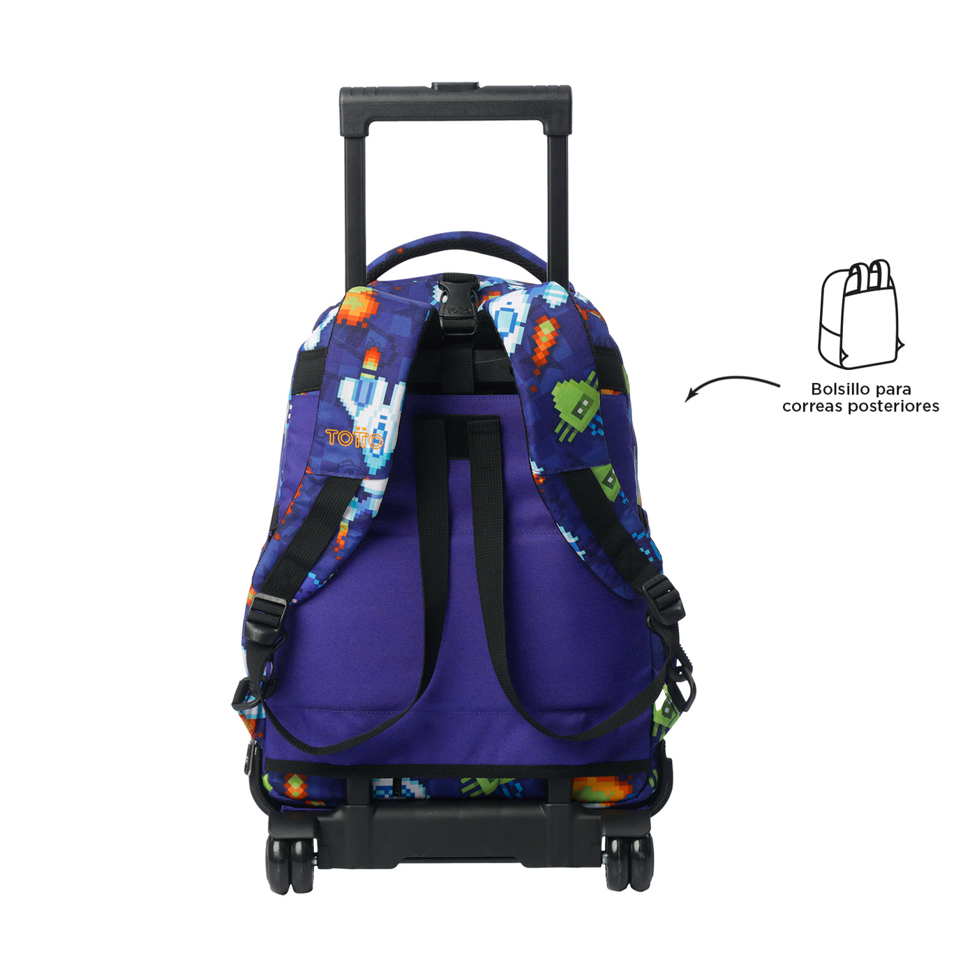 Mochila escolar ruedas desmontable Totto Tiza - Space Blue