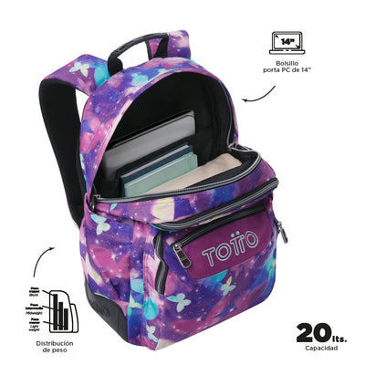 Mochila escolar Totto Rayol - Star Butterfly