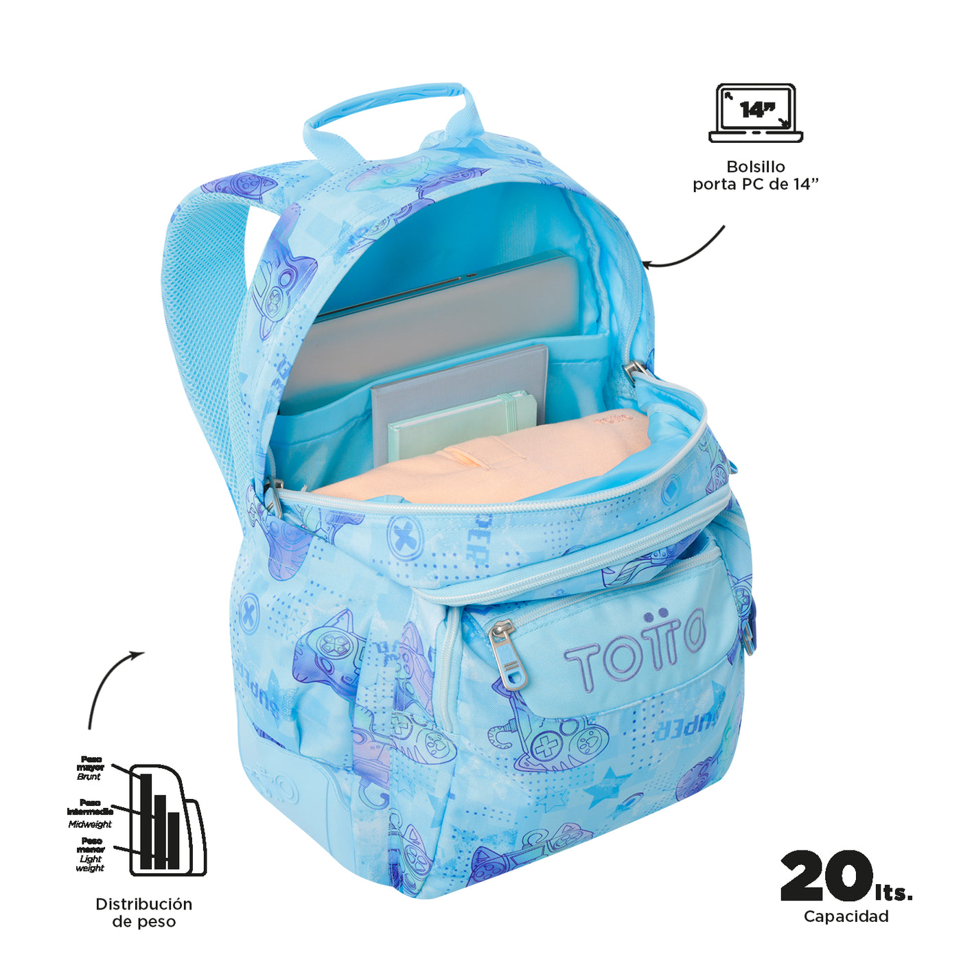 Mochila escolar Totto Rayol - Polar