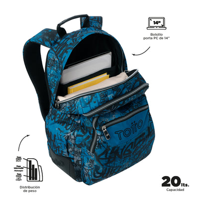 Mochila escolar Totto Rayol - Urban Graph