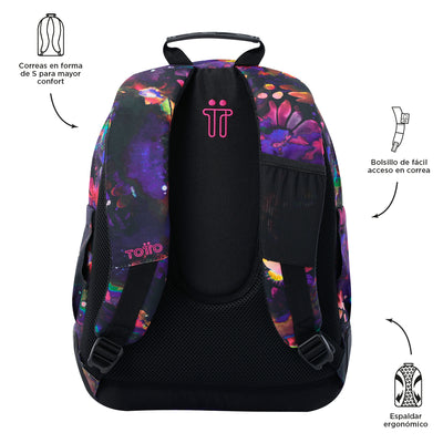 Mochila escolar Totto Rayol - Flower Galaxy
