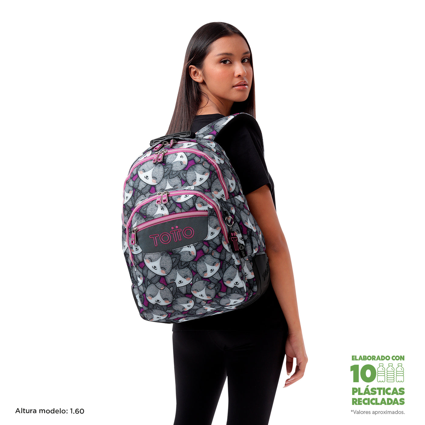 Mochila escolar Totto Rayol - Kitten Rose