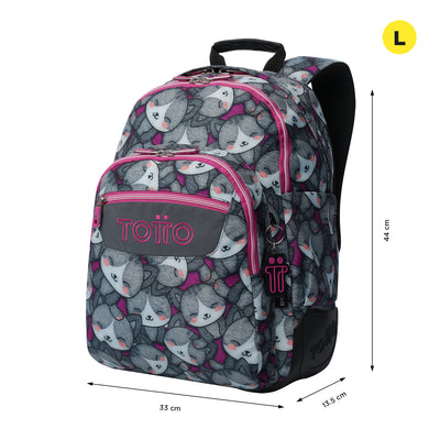 Mochila escolar Totto Rayol - Kitten Rose