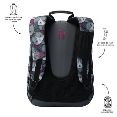 Mochila escolar Totto Rayol - Kitten Rose