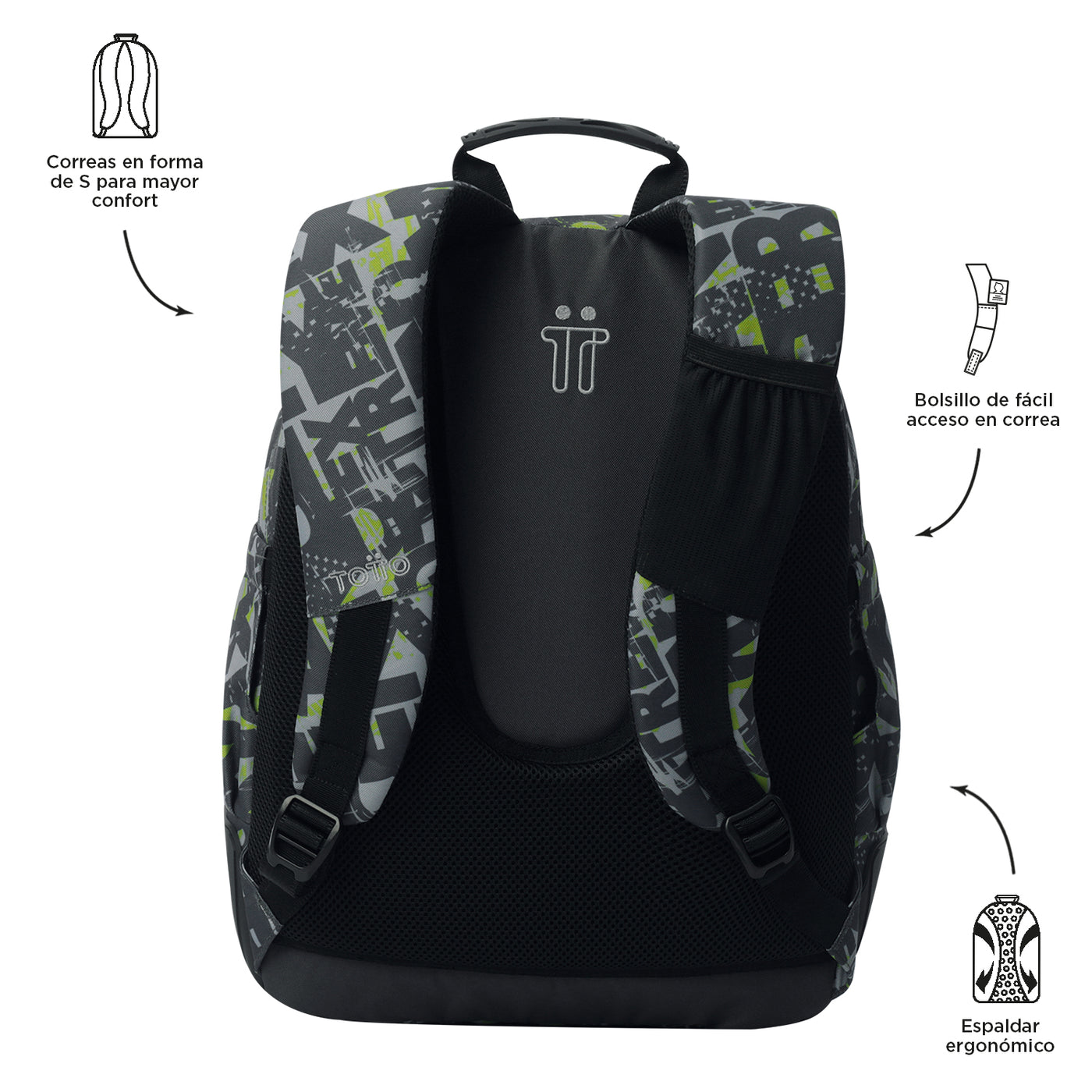 Mochila escolar Totto Rayol - Texgrunge