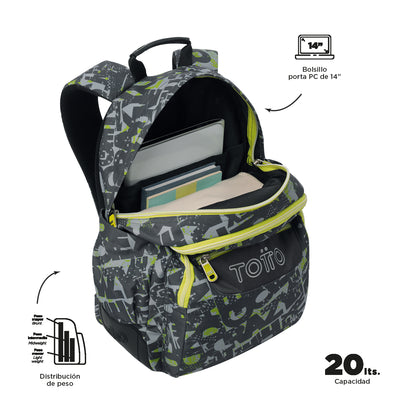 Mochila escolar Totto Rayol - Texgrunge