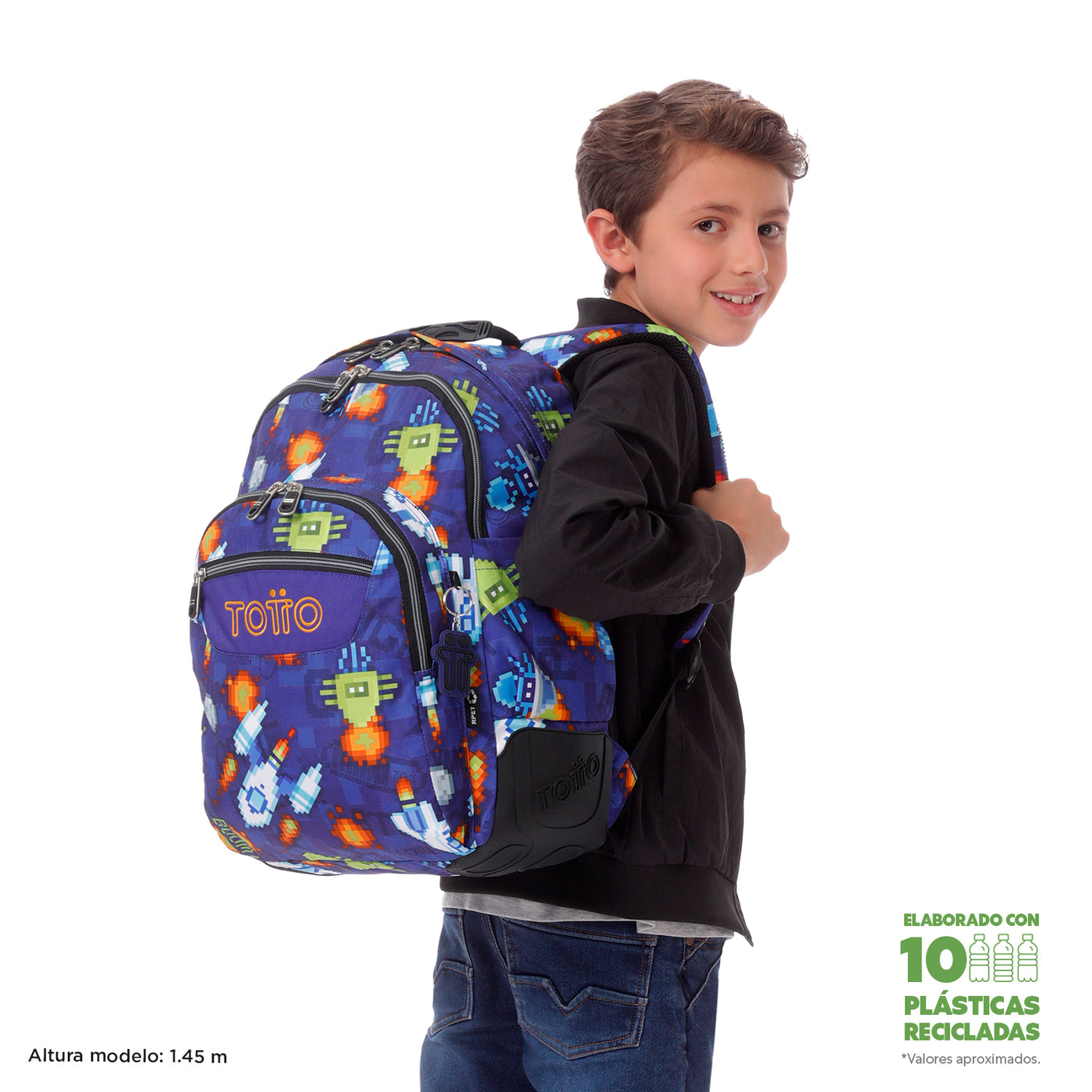 Mochila escolar Totto Rayol - Space Blue