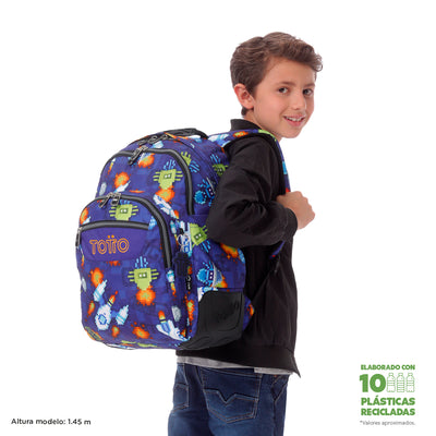Mochila escolar Totto Rayol - Space Blue