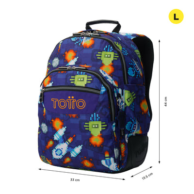 Mochila escolar Totto Rayol - Space Blue