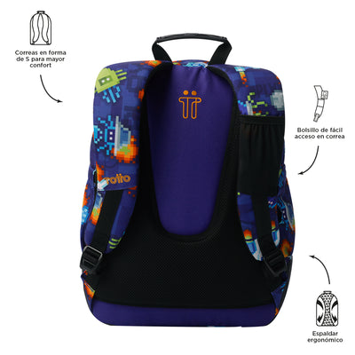Mochila escolar Totto Rayol - Space Blue
