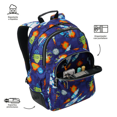Mochila escolar Totto Rayol - Space Blue