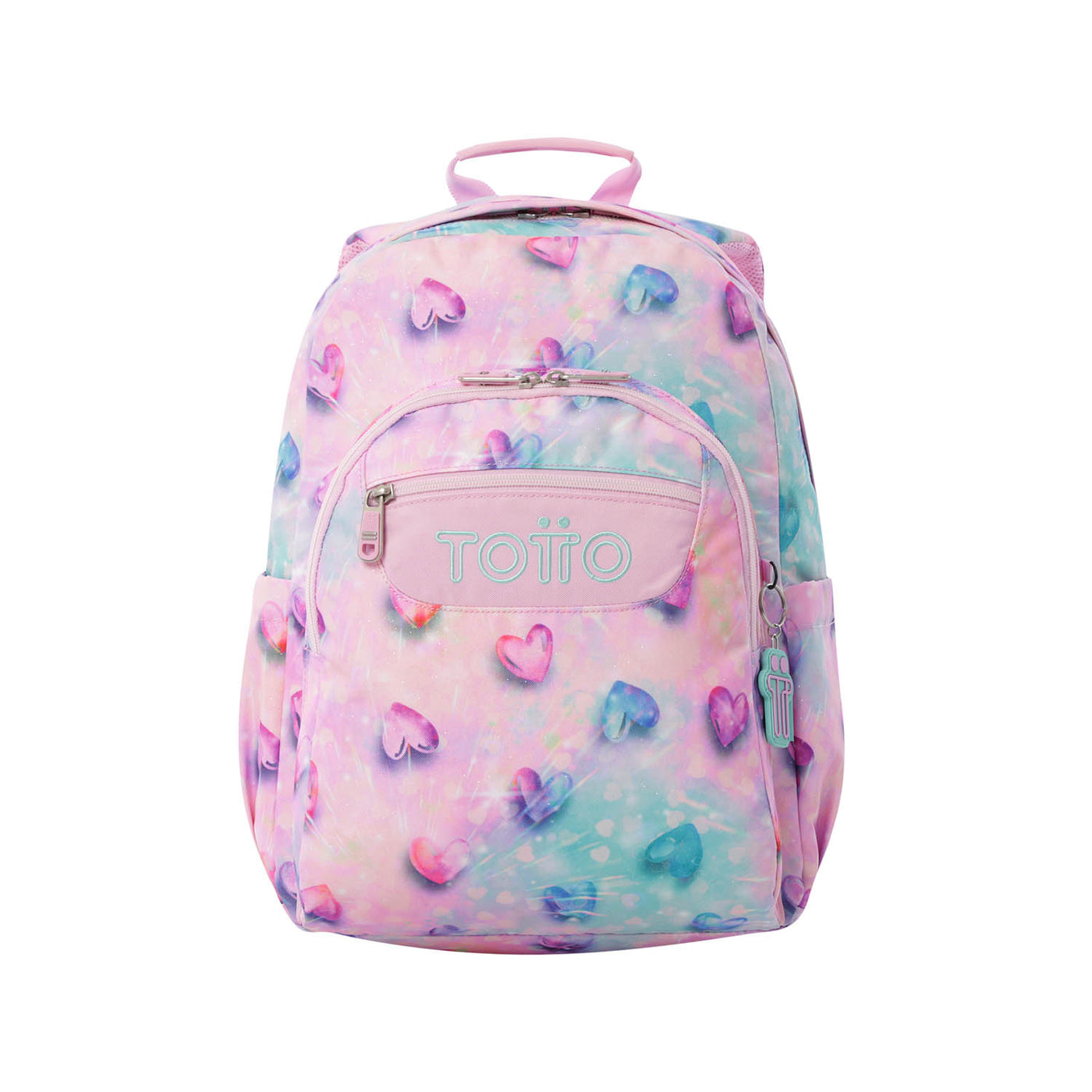 Mochila escolar adaptable a carro Totto Acuareles Glitter - Shiny Heart