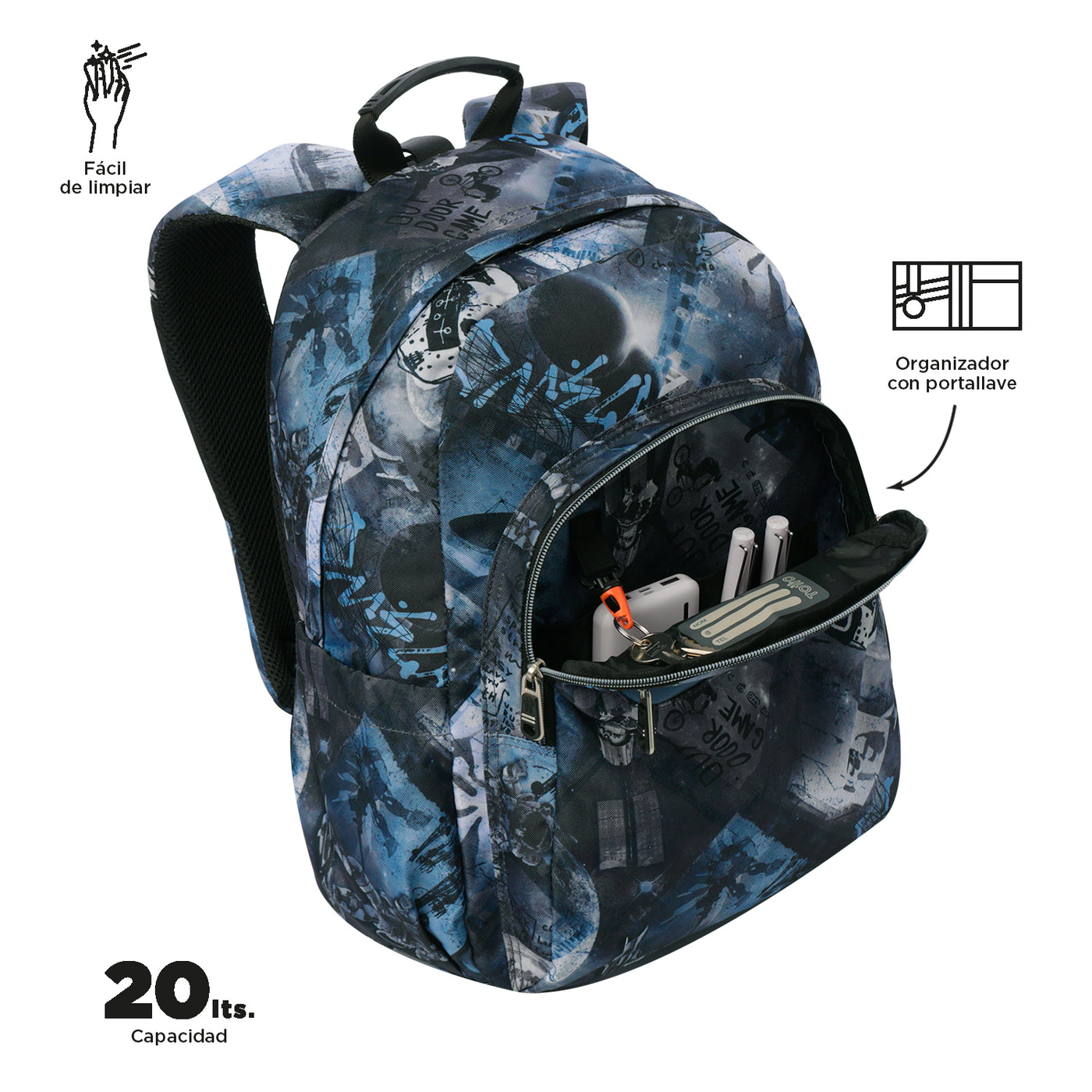 Mochila escolar adaptable a carro Totto Acuareles - Film