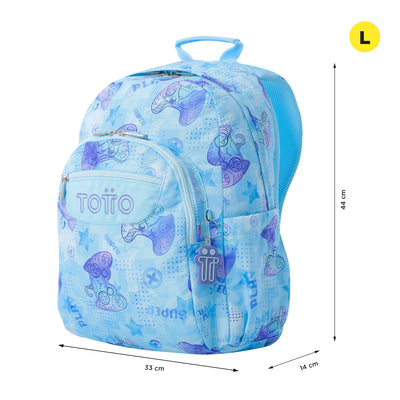 Mochila escolar adaptable a carro Totto Acuareles - Polar