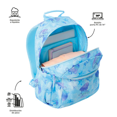 Mochila escolar adaptable a carro Totto Acuareles - Polar