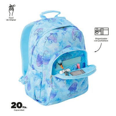 Mochila escolar adaptable a carro Totto Acuareles - Polar