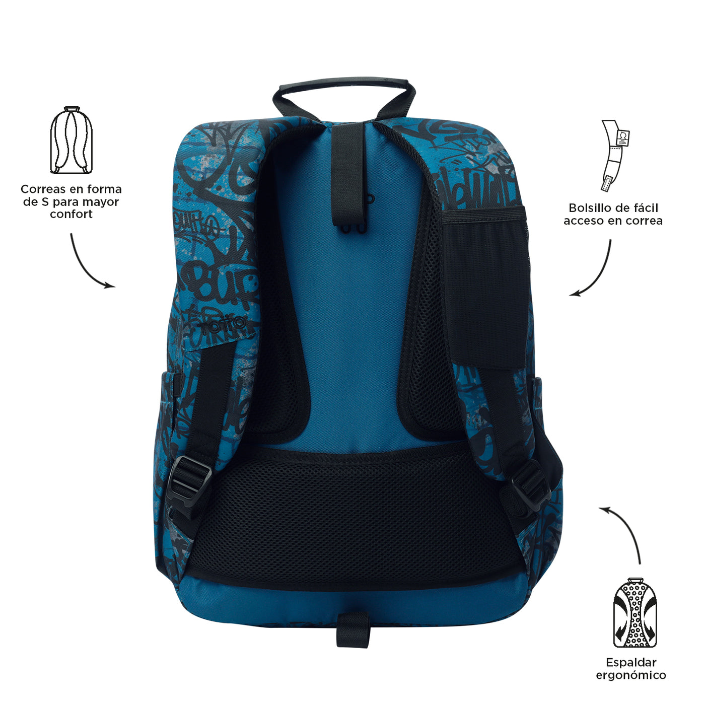 Mochila escolar adaptable a carro Totto Acuareles - Urban Graph