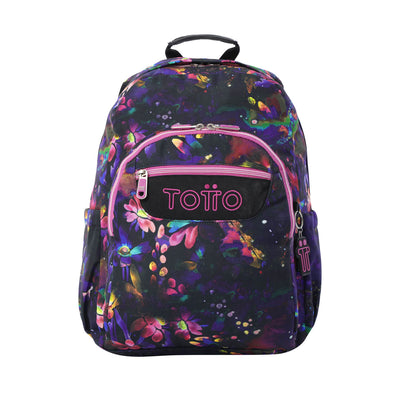 Mochila escolar adaptable a carro Totto Acuareles - Flower Galaxy