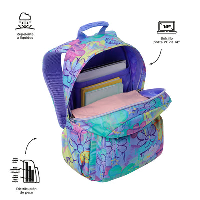 Mochila escolar adaptable a carro Totto Acuareles - Grafily