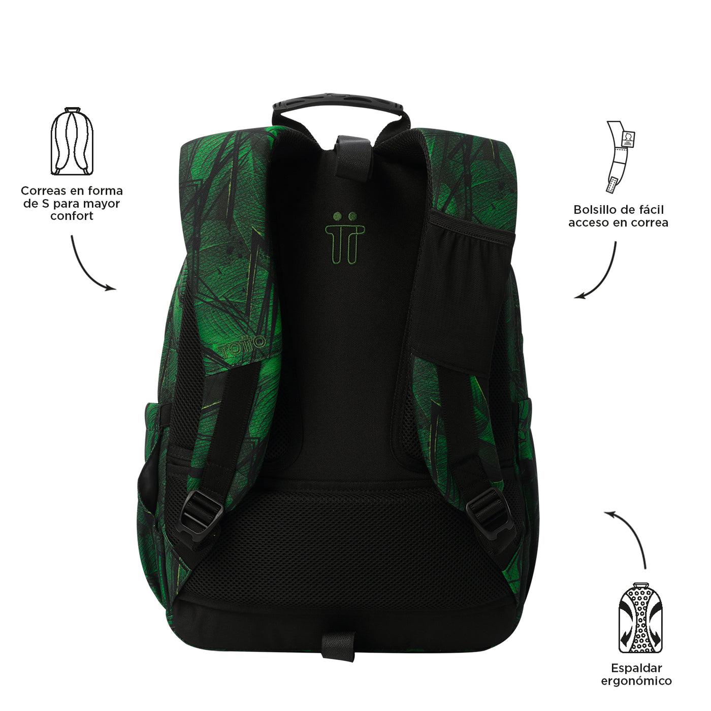 Mochila escolar adaptable a carro Totto Acuareles - Jhony Jungle