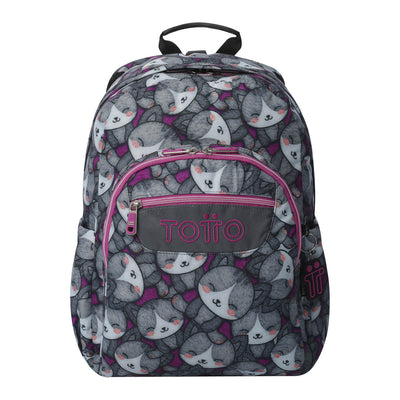 Mochila escolar adaptable a carro Totto Acuareles - Kitten Rose
