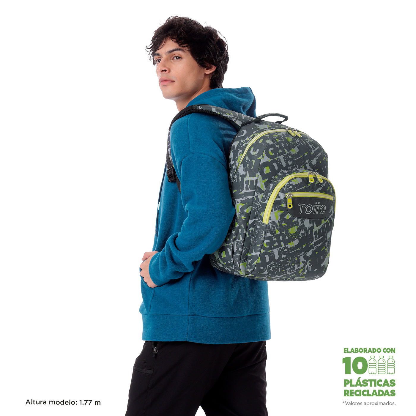Mochila escolar adaptable a carro Totto Acuareles - Texgrunge