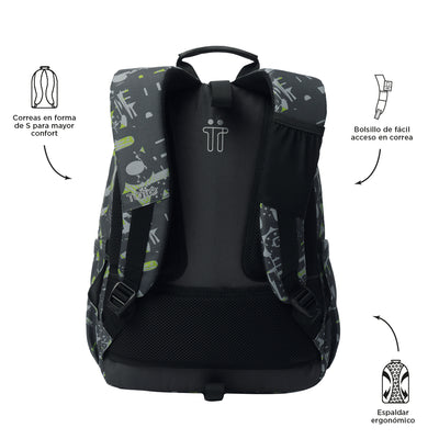 Mochila escolar adaptable a carro Totto Acuareles - Texgrunge