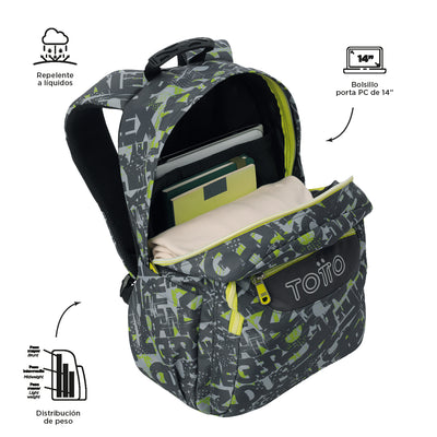 Mochila escolar adaptable a carro Totto Acuareles - Texgrunge