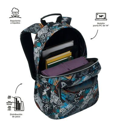 Mochila escolar adaptable a carro Totto Acuareles - Okubo