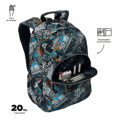 Mochila escolar adaptable a carro Totto Acuareles - Okubo