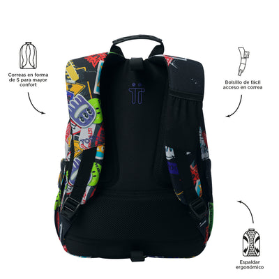 Mochila escolar adaptable a carro Totto Acuareles - Sticky