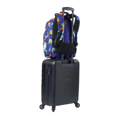 Mochila escolar adaptable a carro Totto Acuareles - Space Blue