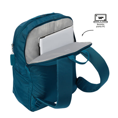 Mochila Porta Ordenador 14" Totto Cloud - Moroccan Blue