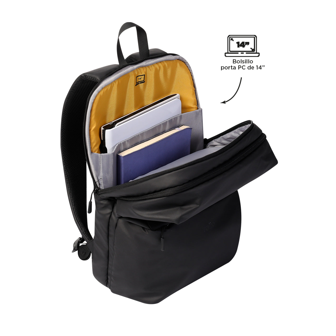 Mochila Porta Ordenador 14" Totto Vania Salute Negro