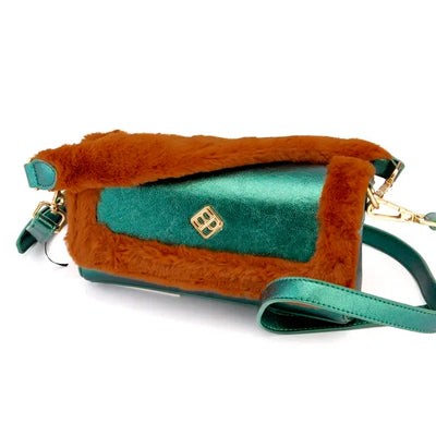 Bolso baguette de pelo Pepe Moll Century Green