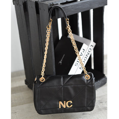 Bandolera tapa piel vegana NC bordado Noco Negro