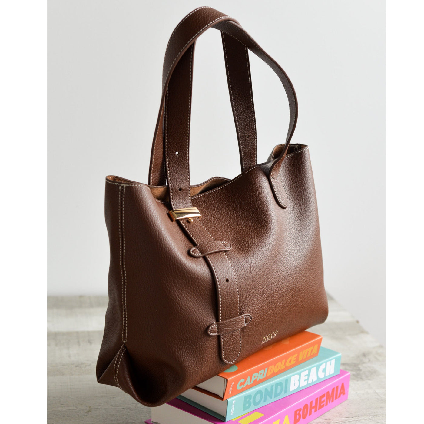 Shopper piel vegana regulador Noco Marrón