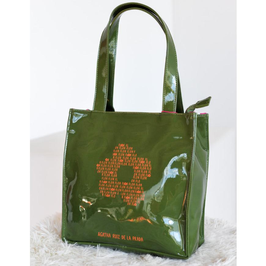 Bolsa Shopper pequeña flor AGATHA RUIZ DE LA PRADA Verde