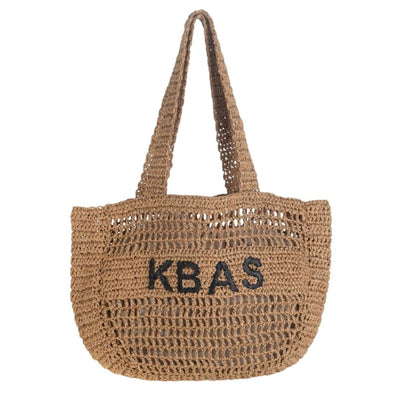 Bolso de hombro fibra natural Kbas color Tostado