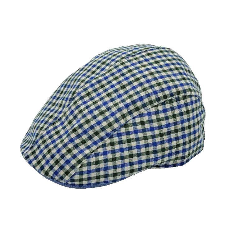 Gorra de tela Kbas Cuadros Azules y Verdes